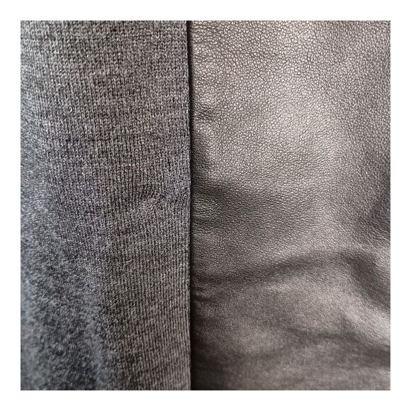 St. John Dress Wool Leather Bodycon Knee-Length Sleeveless Black/Grey Women's 2 - Picture 5 of 5